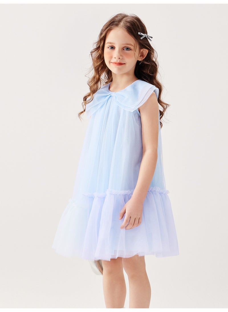 ميني بالا فستان طفلة بلا أكمام سحري، قطعة طاولة خفيفة وقابلة للتنفس، تشطيب قوسة كبير، طيز زخرفي متعدد الألوان، غلق بزل في الظهر، مثالي لحفلات ذات نمط شيطاني ولحفلات الاحتفال الخاصة والمناسبات الأنيقة فستان طفل - Image 2