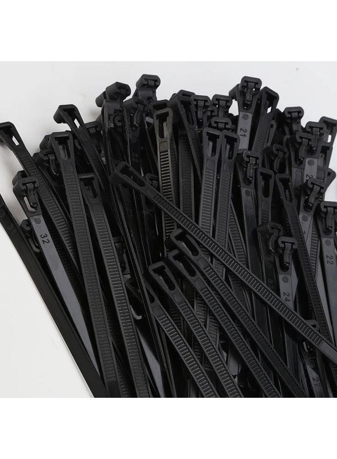 100pcs 7.87 Inch Reusable Quick Release Plastic Cable Zip Ties Adjustable Wire Fasteners - Image 2