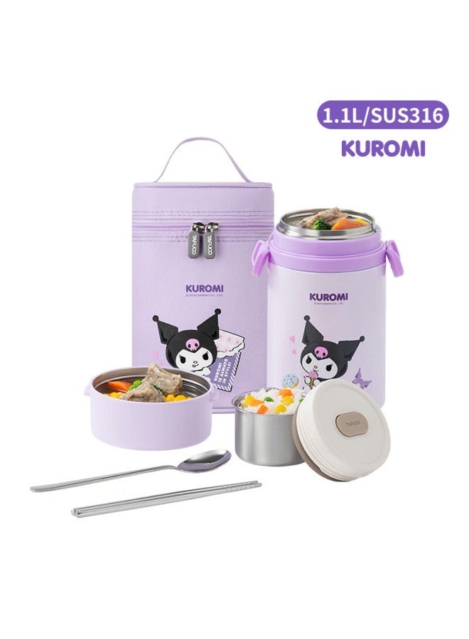 Tafuco Insulated Lunch Box, 316 Stainless Steel, Cartoon Design For Office Workers, Food-grade Insulated Container, Sanrio Collaboration T - Image 1