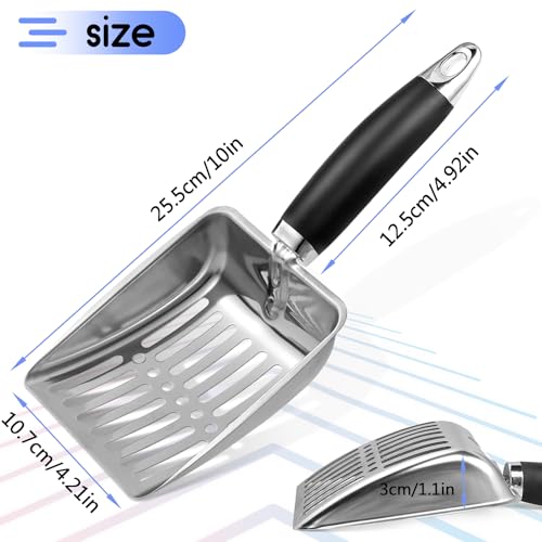 NewGF Stainless Steel Cat Litter ScoopMetal Cat Litter ScoopKitty Metal ScooperSturdy Mesh ScooperSuitabla cat Scooper for Cat Litter BoxSliver - Image 3