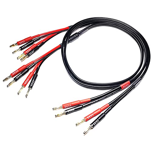 CNCESS CESS-106-3f Bi-Wire Banana Plug Splitter Speaker Cable, 2 Banana Plugs to 4 Banana Plugs, 12 Gauge, 2-Channel (3 Feet) - Image 3