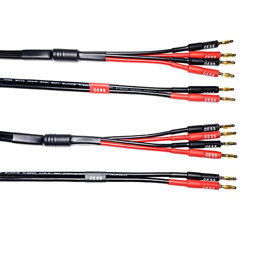 CNCESS CESS-106-3f Bi-Wire Banana Plug Splitter Speaker Cable, 2 Banana Plugs to 4 Banana Plugs, 12 Gauge, 2-Channel (3 Feet) - Image 4