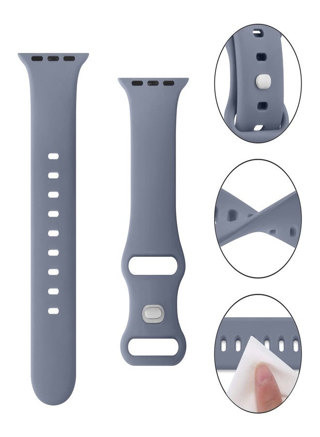 Mugust Sport Bands Compatible with Apple Watch Band 45mm 44mm 42mm, Soft Silicone Correa Wristband Replacement Strap Compatible for Apple Watch Ultra 2/Ultra SE/SE 2 iWatch Series 9 8 7 6 5 4 3 Women Men, - Image 3