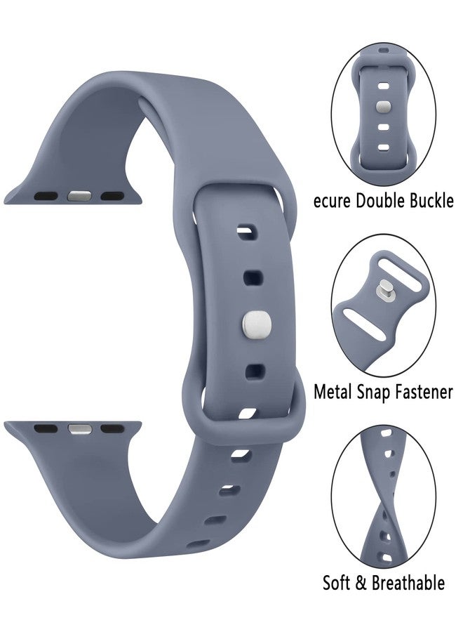 Mugust Sport Bands Compatible with Apple Watch Band 45mm 44mm 42mm, Soft Silicone Correa Wristband Replacement Strap Compatible for Apple Watch Ultra 2/Ultra SE/SE 2 iWatch Series 9 8 7 6 5 4 3 Women Men, - Image 2