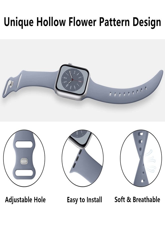 Mugust Sport Bands Compatible with Apple Watch Band 45mm 44mm 42mm, Soft Silicone Correa Wristband Replacement Strap Compatible for Apple Watch Ultra 2/Ultra SE/SE 2 iWatch Series 9 8 7 6 5 4 3 Women Men, - Image 4
