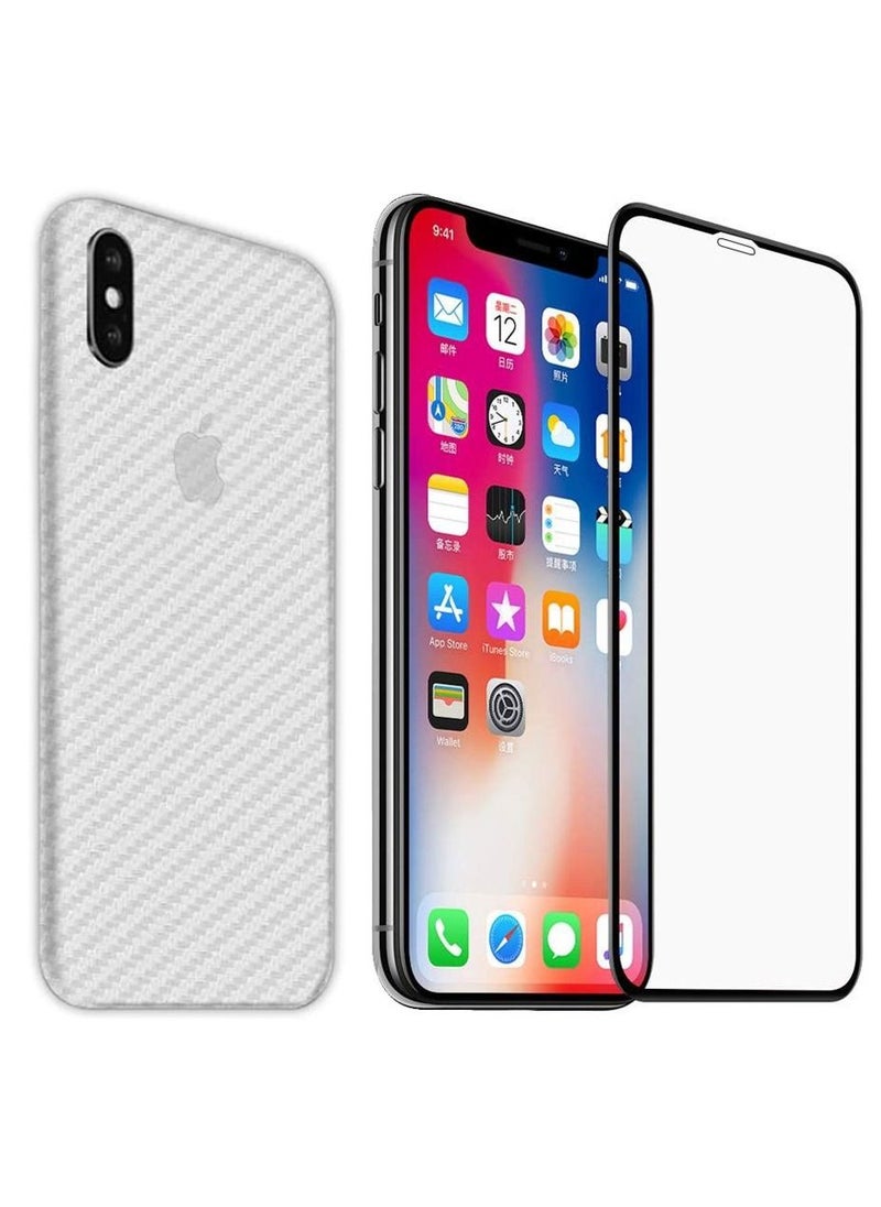 CATANES - 2Pack for iPhone XS Max Slim Case Ultra Lightweight Carbon Fiber Pattern Skin Cover Camera Protection Design with Clear Screen Protector White - Image 1