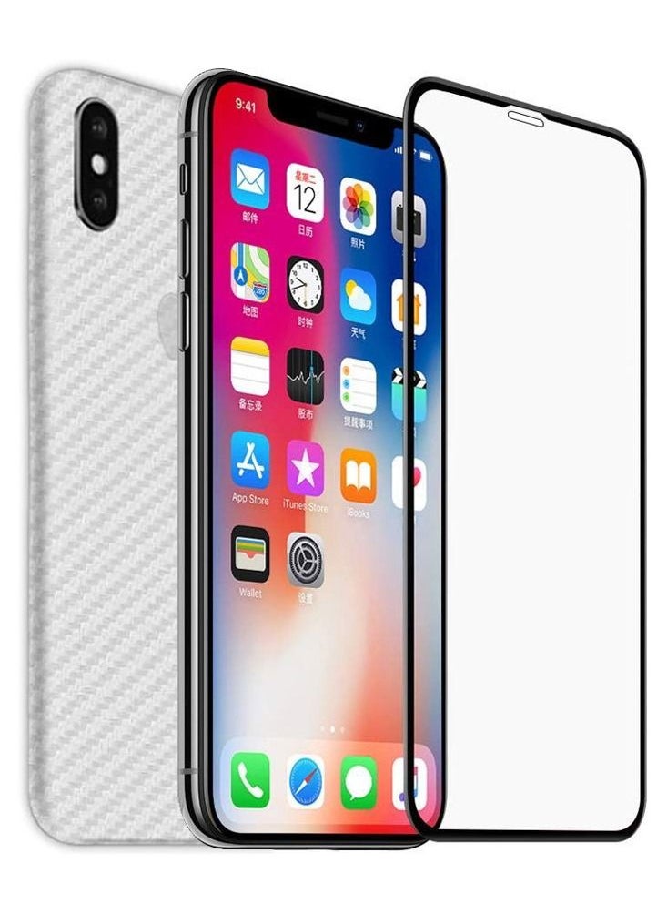 CATANES - 2Pack for iPhone XS Max Slim Case Ultra Lightweight Carbon Fiber Pattern Skin Cover Camera Protection Design with Clear Screen Protector White - Image 1