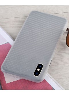 CATANES 2Pack for iPhone XS Max Slim Case Ultra Lightweight Carbon Fiber Pattern Skin Cover Camera Protection Design with Clear Screen Protector White  - Image 3
