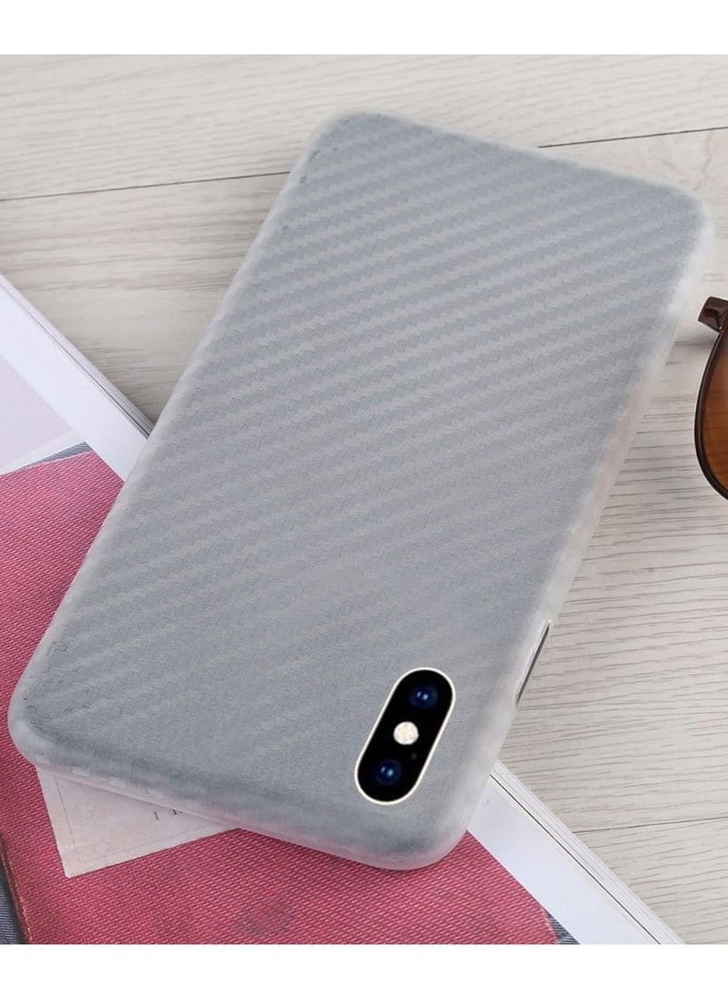 CATANES - 2Pack for iPhone XS Max Slim Case Ultra Lightweight Carbon Fiber Pattern Skin Cover Camera Protection Design with Clear Screen Protector White - Image 1