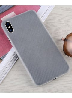 CATANES 2Pack for iPhone XS Max Slim Case Ultra Lightweight Carbon Fiber Pattern Skin Cover Camera Protection Design with Clear Screen Protector White  - Image 2