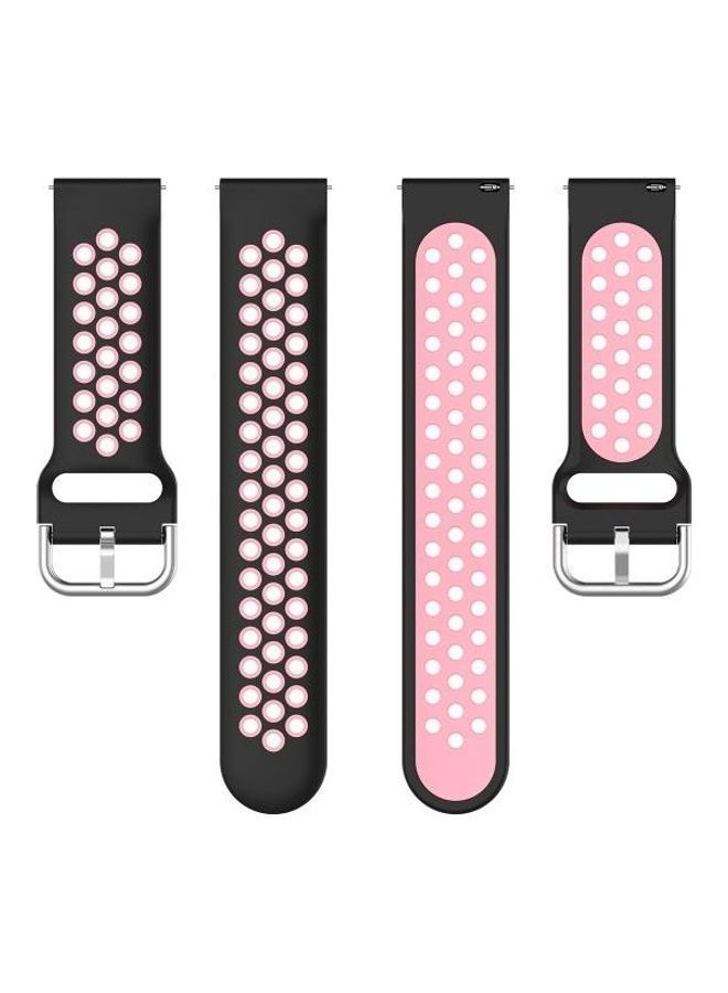 NIBEMINENT Inner Buckle Silicone Replacement Band For Huawei Watch GT2e/GT/GT2 46mm Black/Pink - Image 3