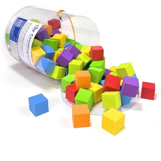 FOAM COUNTING BLOCKS, 105 PIECES 1 INCH SOFT RAINBOW MATH LINKING CUBES, MATH MANIPULATIVES PRESCHOOL, CLASSROOM LEARNING SUPPLIES, STACKING BLOCKS FOR KIDS AGES 3+ - Image 2