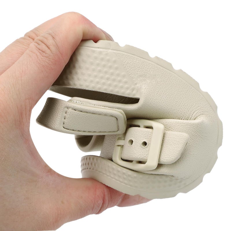 INMINPIN Toddler Boys Girls Buckle Sandals Comfort Open Toe Sandal with Adjustable Back Strap, Beige, 9 Toddler - Image 2