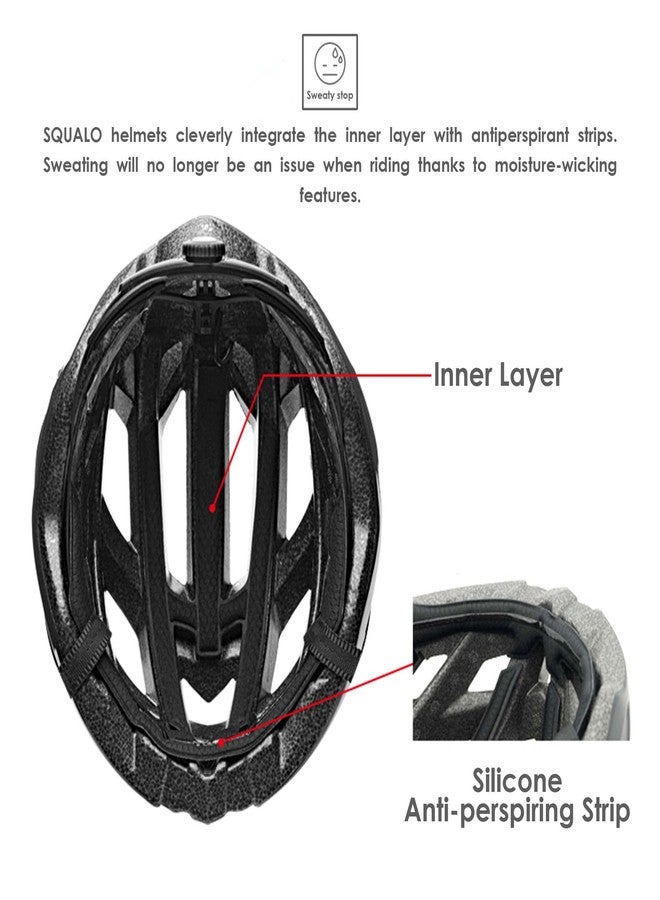 SQUALO Alpha Adult Bike Helmet, Road Bike Cycling Helmet for Men Women with Quick-Adjust (Matte Black, Large (22.83-24.41 inches)) - Image 3