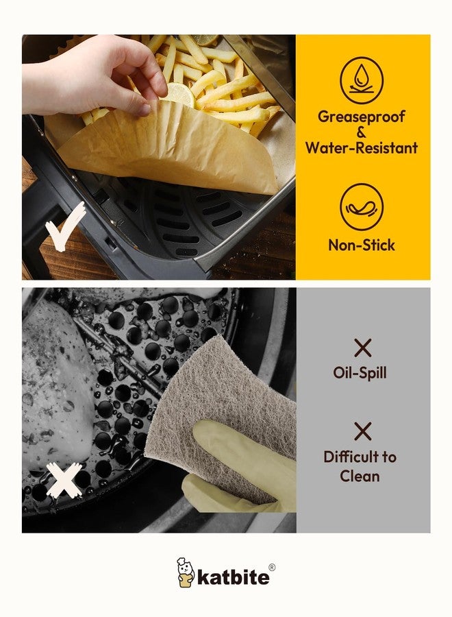 Katbite Air Fryer Liners Disposable - 8 inch Square Non-Stick Airfryer Paper Liners, Unbleached Parchment Paper for 5 to 8 Qt Basket, Frying, Baking, Cooking, Roasting, Easy Cleanup, 130pcs - Image 5
