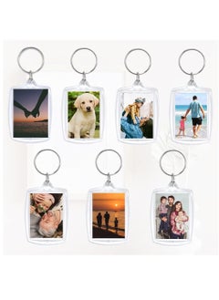 KASTWAVE 30 PCS Acrylic Photo Frame Keyrings Clear Picture Keychains Acrylic Photo Snap-in Key Chain for Artwork Gifts &Craft(1.57 × 2.17 inch)  - Image 3