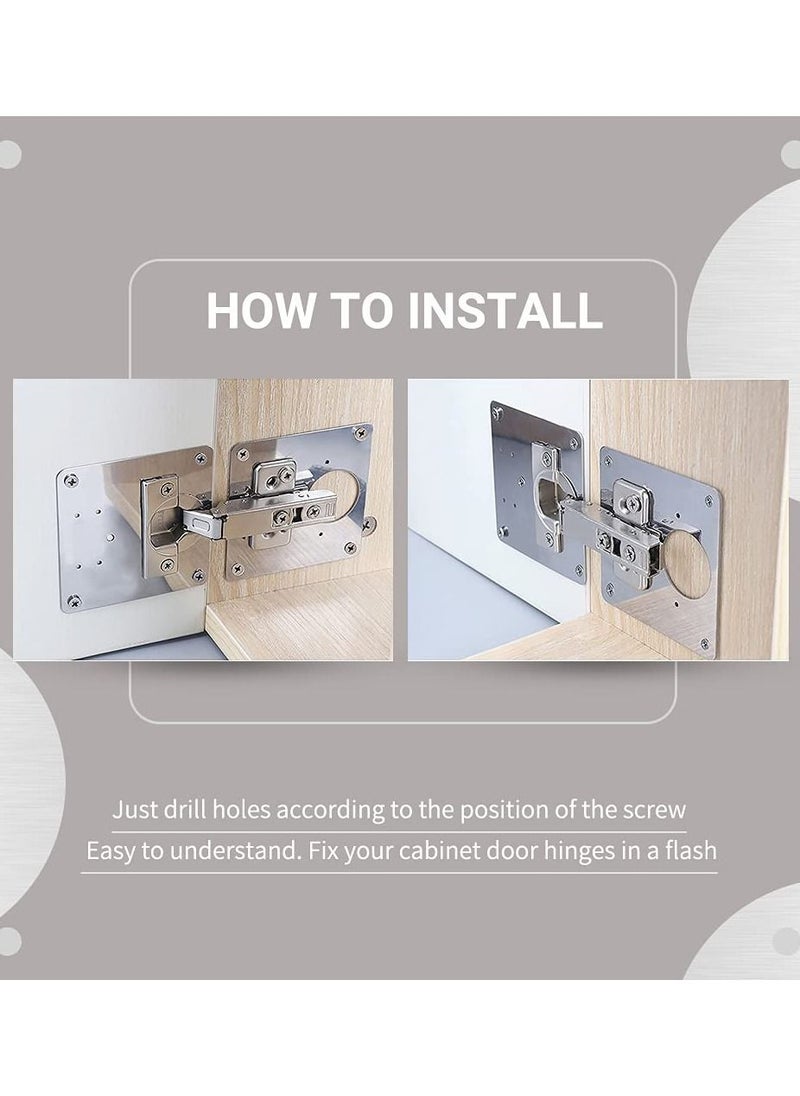 Y&D - 2 Packs Cabinet Hinge Repair Plate Kit, for Door, Brackets, Fix The Hinged Stainless Steel Door Panels - Image 1