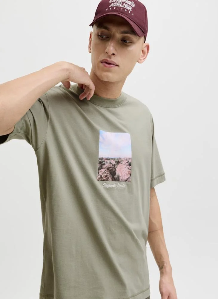 JACK & JONES  Graphic Crew Neck T-Shirt for Men | Best Price UAE