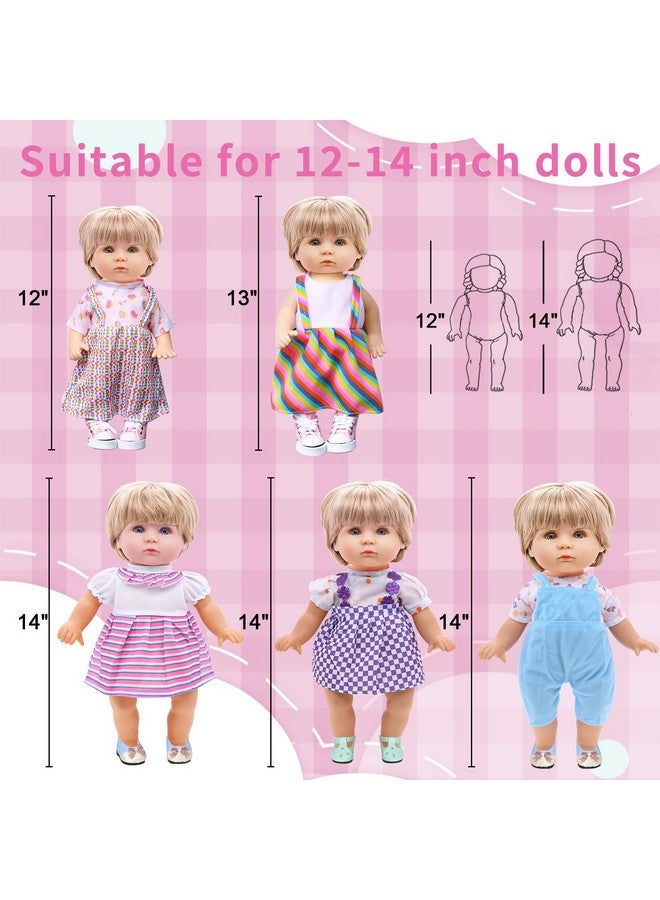Digabi Alive Baby Doll Clothes - 9 Sets Girl Doll Clothes Dress For 10 11 12 Inch Doll, Doll Outfits Accessories For Baby Doll Girl, Pretty Doll Cloth Handmade Girl Christmas Birthday Gift - Image 2