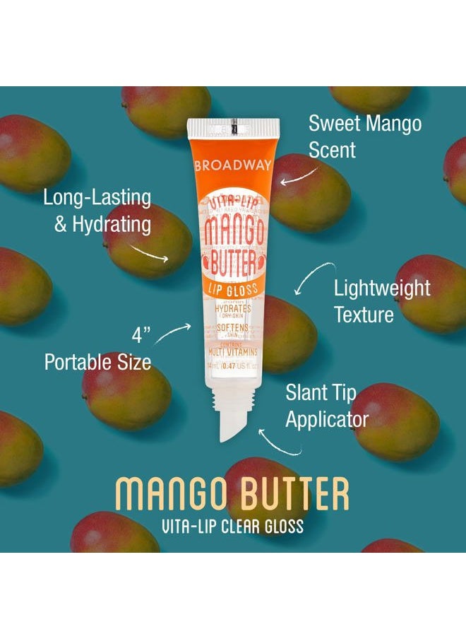 Broadway Broadway Vita-Lip Clear Lip Gloss (Mango Butter 6 Pack), Ultra-Hydrating & Soothing Formula with Multi-Vitamin Oils, High-Shine Non-Sticky Finish, Nourishing Glossy Lip Balm Softens Skin  - Image 2