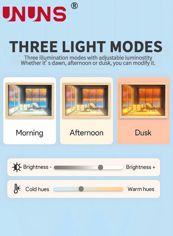 UNUNS Lighting Painting Decor,Illuminated Artwork (3 Light Modes) LED Lights Picture,Creative Wall Decoration For Home,Bedroom,Office,Perfect For Party,Wedding,Birthday - Image 3