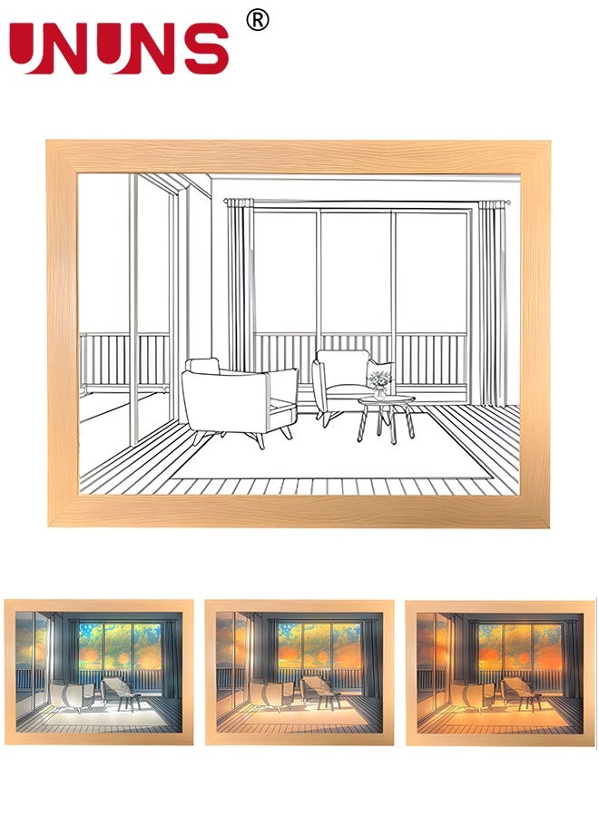 UNUNS Lighting Painting Decor,Illuminated Artwork (3 Light Modes) LED Lights Picture,Creative Wall Decoration For Home,Bedroom,Office,Perfect For Party,Wedding,Birthday - Image 1