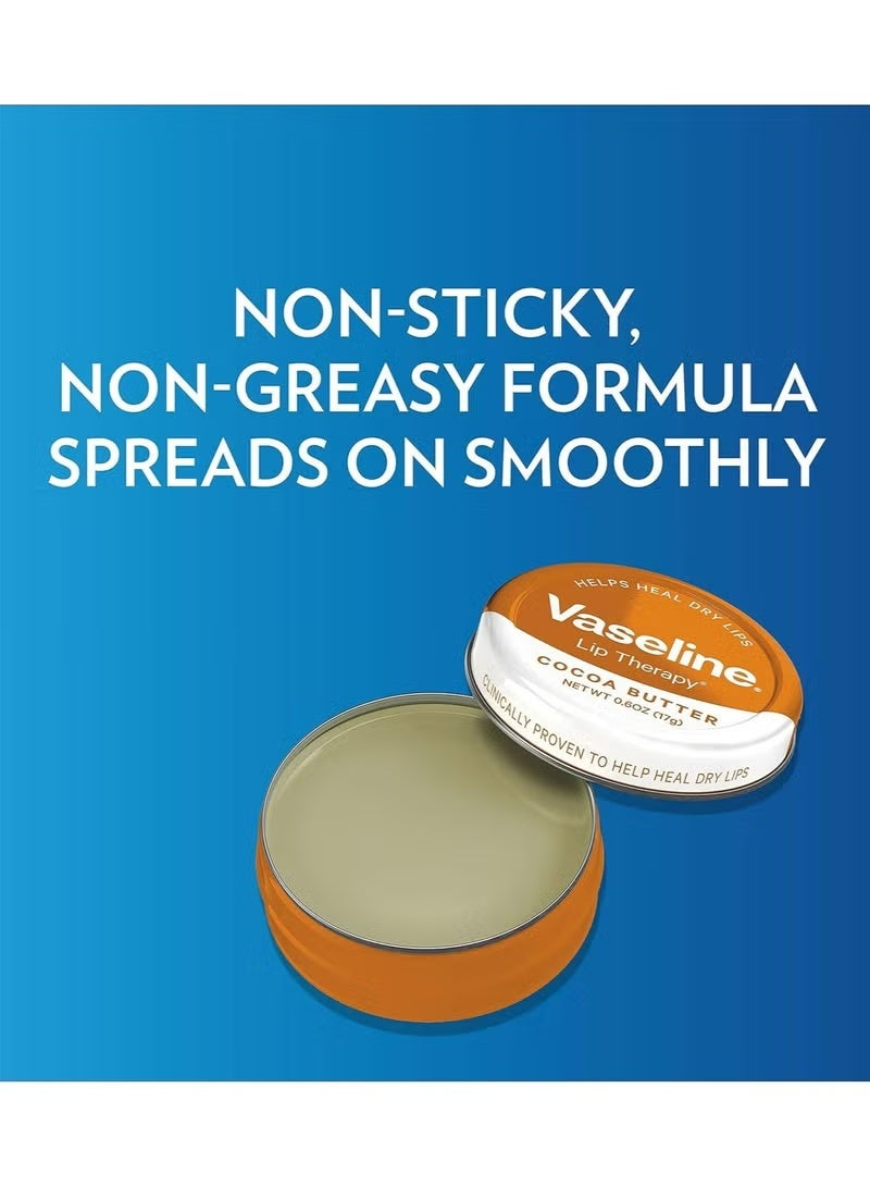 Vaseline Lip Therapy Cocoa Butter Balm Tin 20g | Original High-Quality Moisturizing Lip Balm for Dry & Chapped Lips | Deep Nourishment with Cocoa Butter | Soft, Smooth & Shiny Lip Care Protection - Image 4