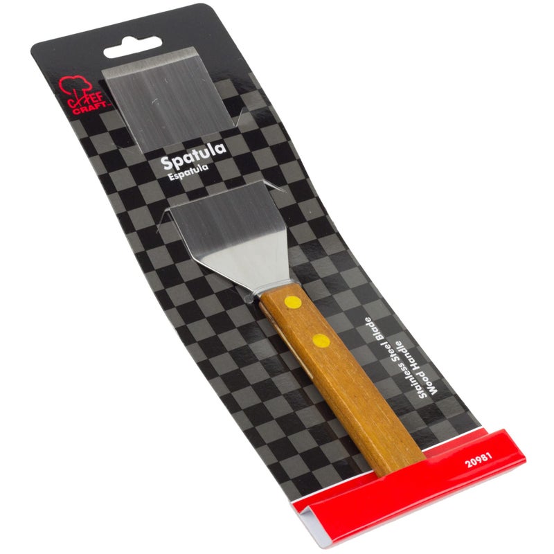 Chef Craft Select Stainless Steel Solid Wooden Handled Cookie Spatula, 8 inches in Length, Natural - Image 2