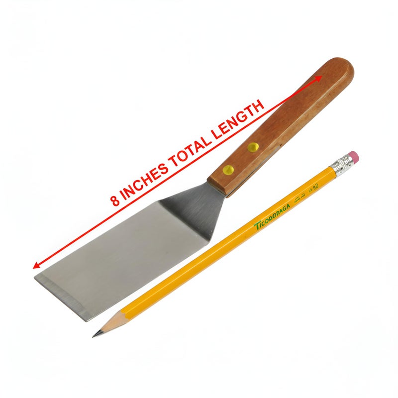 Chef Craft Select Stainless Steel Solid Wooden Handled Cookie Spatula, 8 inches in Length, Natural - Image 3