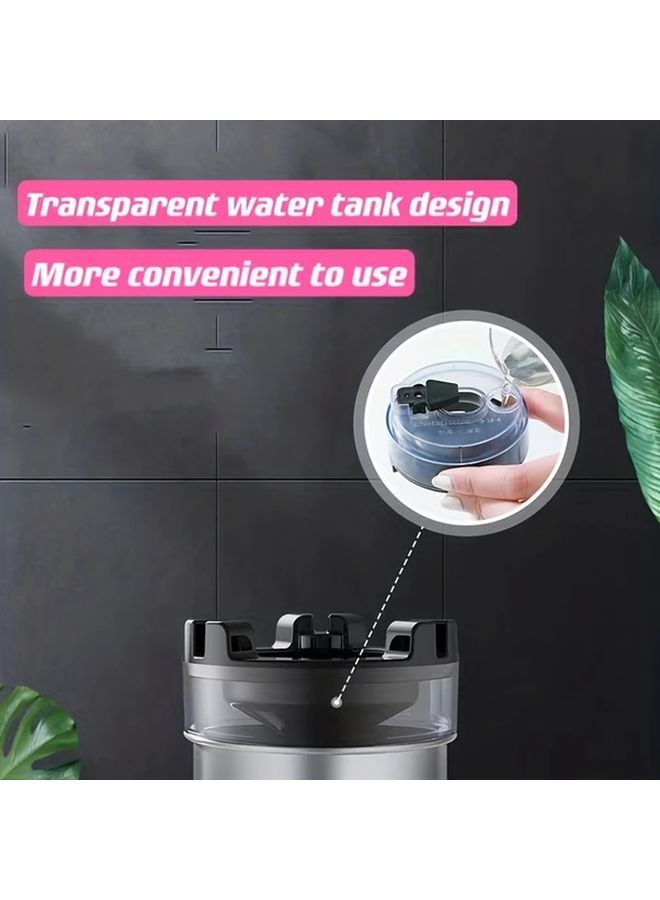 Black Windproof Ashtray With Smoke Absorbing System One Touch Operation Portable For Home Office Car - Image 5