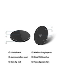 SYOSI Slim Wireless Charger, Universal 10W Wireless Fast Charging Pad (All Mobile Devices) Compatible with iPhone/Android/Apple/Samsung Models/Galaxy S21/S20 Ultra/S10/S9/Note 10, Pixel 5/4 XL  (Black)  - Image 3