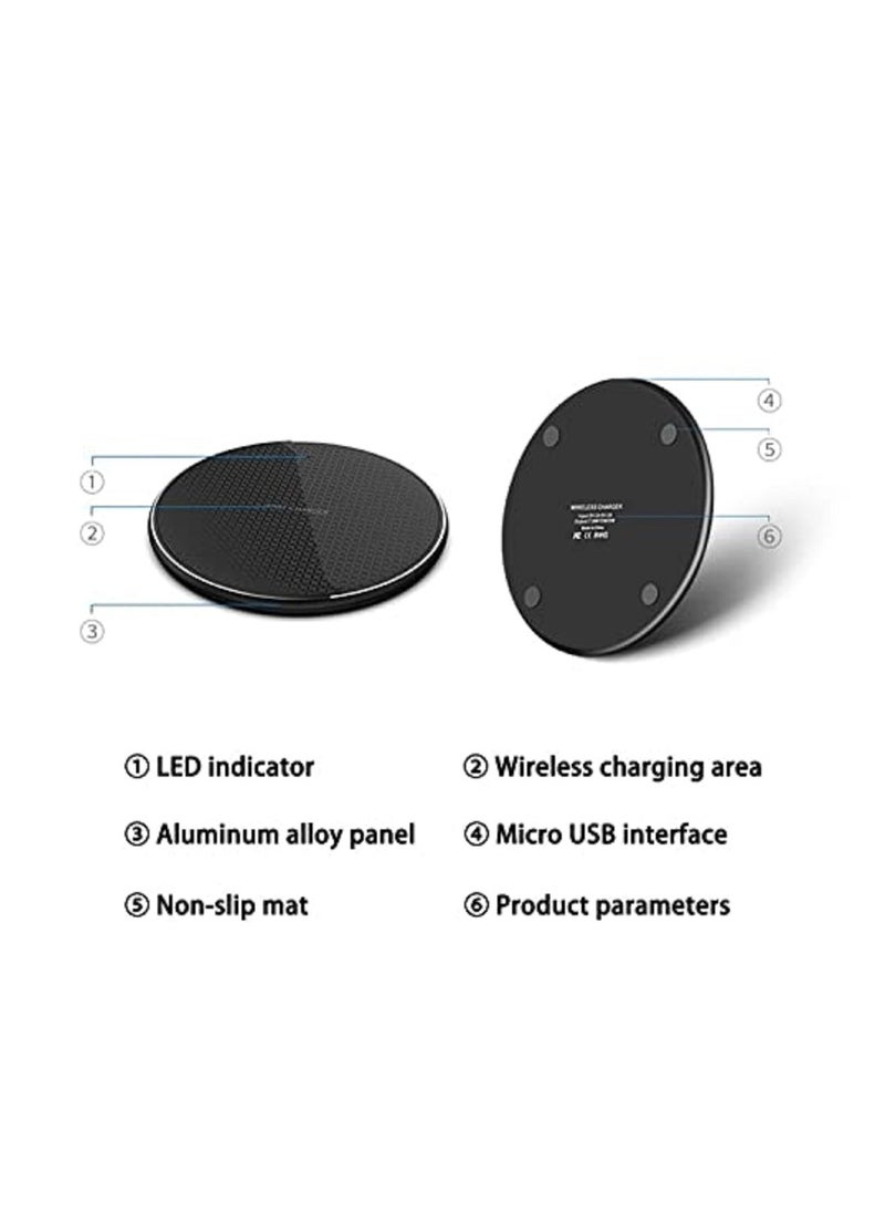 SYOSI - Slim Wireless Charger, Universal 10W Wireless Fast Charging Pad (All Mobile Devices) Compatible with iPhone/Android/Apple/Samsung Models/Galaxy S21/S20 Ultra/S10/S9/Note 10, Pixel 5/4 XL  (Black) - Image 1