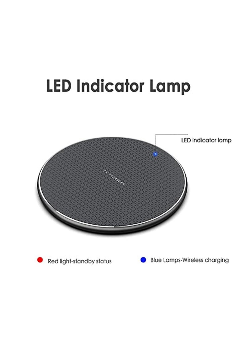 SYOSI - Slim Wireless Charger, Universal 10W Wireless Fast Charging Pad (All Mobile Devices) Compatible with iPhone/Android/Apple/Samsung Models/Galaxy S21/S20 Ultra/S10/S9/Note 10, Pixel 5/4 XL  (Black) - Image 1