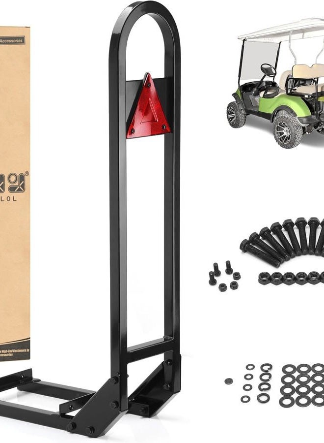 10L0L Newest Universal Golf Cart Rear Seat Safety Grab Bar Fits EZGO Club Car Yamaha, Heavy Duty Rear Seat Hand Rail Grab Bar Add Safety to Your Rear Passengers Black - Image 1