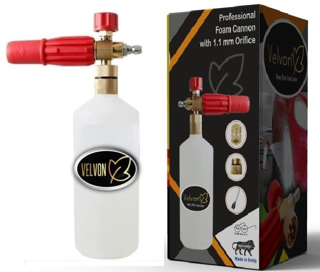 Generic VELVON Heavy Duty brass Foam Cannon Snow Lance With Brass neck and 14 Adapterconnector Car Washing Foam Gun Bottle  - Image 1