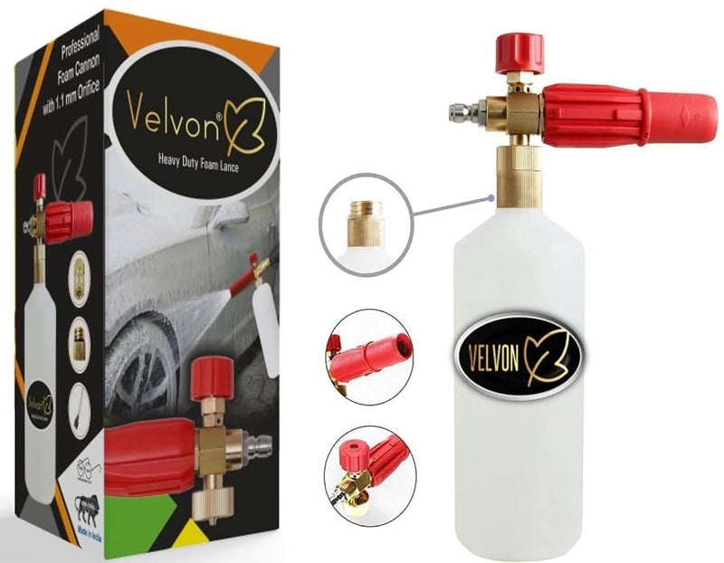Generic VELVON Heavy Duty brass Foam Cannon Snow Lance With Brass neck and 14 Adapterconnector Car Washing Foam Gun Bottle  - Image 4