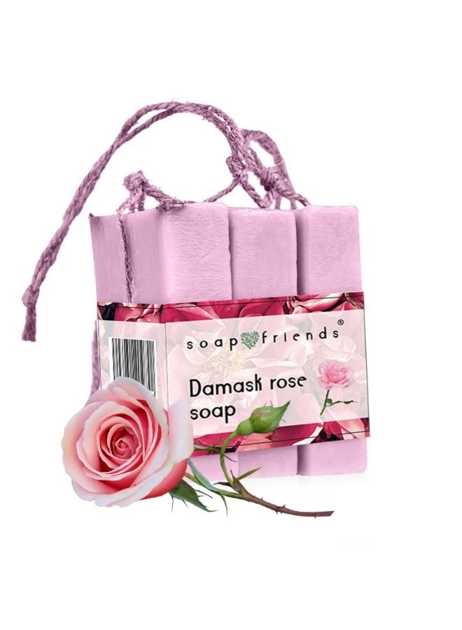 Soap&Friends Traveler's Damask Rose Soap Set – 3 x 60g | Compact, Moisturizing & Perfect for Travel, Festivals, and Outdoor Adventures - Image 1
