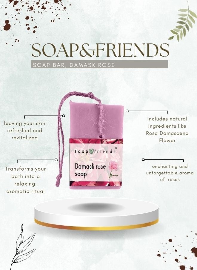 Soap&Friends Traveler's Damask Rose Soap Set – 3 x 60g | Compact, Moisturizing & Perfect for Travel, Festivals, and Outdoor Adventures - Image 2