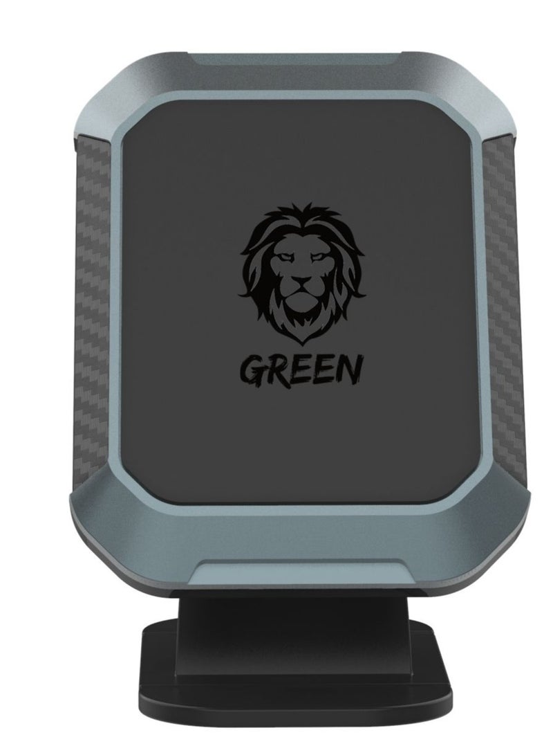 GREEN LION 2 in 1 Magnetic Car Phone Holder / One Hand Operation / Ultra Strong Magnet/ Adjustable/ for 3.4 inches to 7 inch Mobile Phone or Tablet/  AC or Dashboard Holder - Black - Image 2