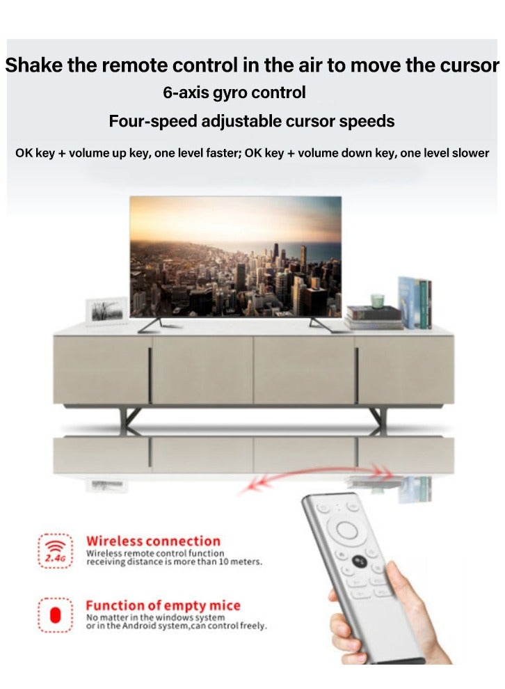 X9 Voice Flying Mouse Remote Control Infrared Learning 2.4G + Bluetooth Dual Mode Mini Keyboard, 6-axis Motion Sensing Suitable for Smart TV Projector Computer