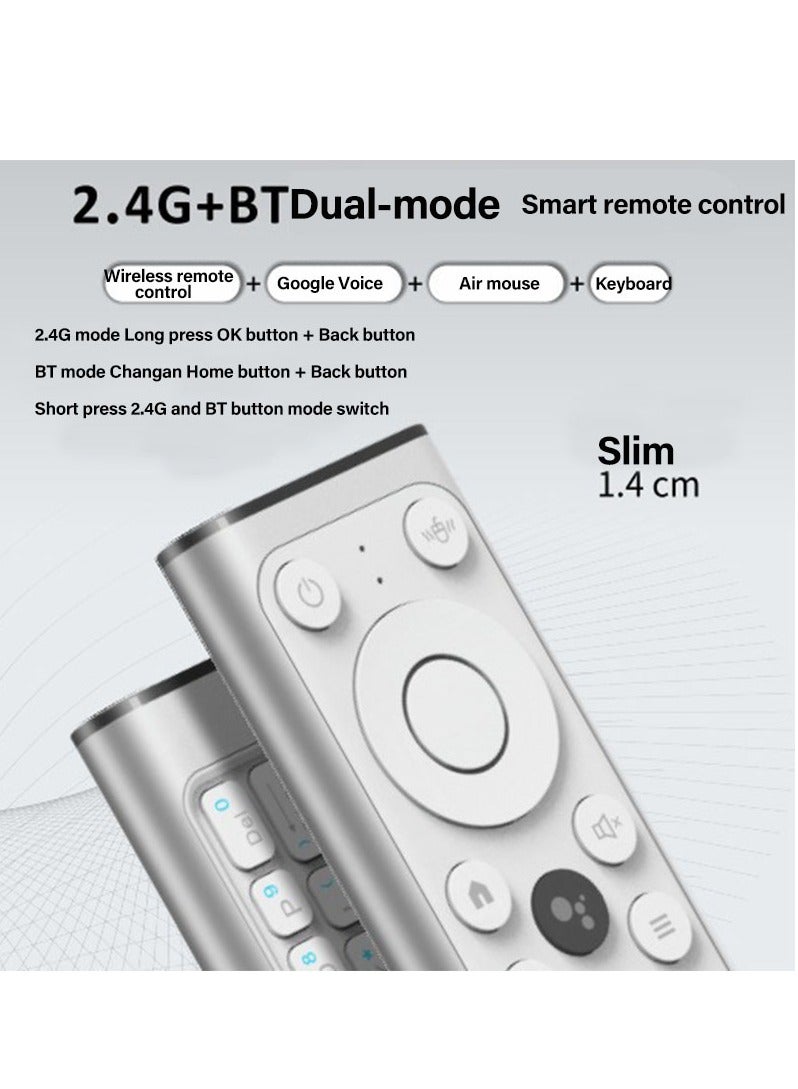 X9 Voice Flying Mouse Remote Control Infrared Learning 2.4G + Bluetooth Dual Mode Mini Keyboard, 6-axis Motion Sensing Suitable for Smart TV Projector Computer