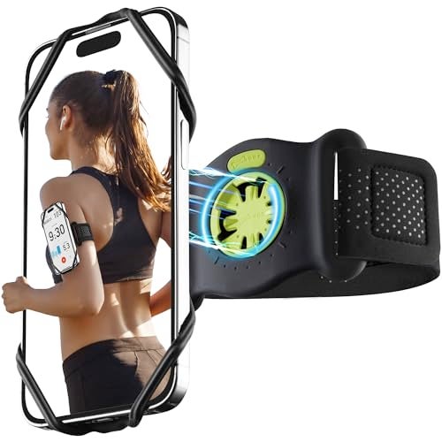 BONE Run Tie Connect Kit 2 Magnetic, Magnetic Running Phone Holder, Detachable & 360° Rotatable Sport Armband, Skin-Friendly Silicone Phone Carrier for Most Smartphones (Quick Release Kit) - Image 1