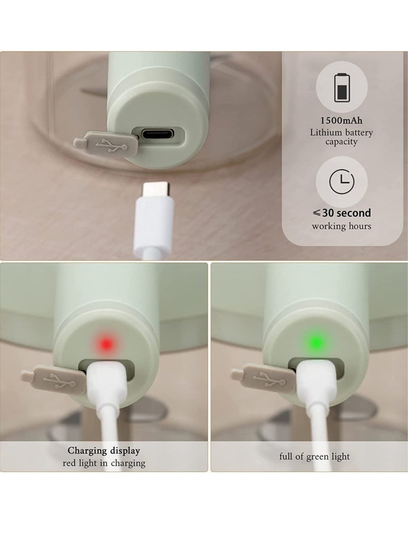 ELTRAZONE 4 in 1 Portable Electric Vegetable Cutter Set,Gatling Vegetable Chopper Mini Wireless Food Processor,Garlic Chili Onion Celery Ginger Meat Garlic Chopper with Brush - Image 3