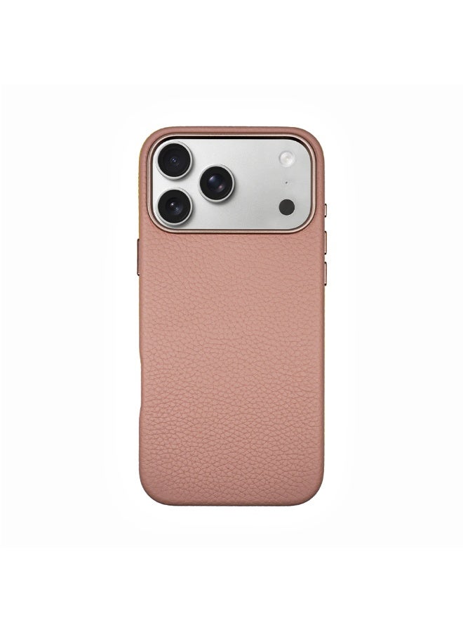 A-Case It’s My Case Amur Genuine Leather MagSafe Case for iPhone 17 Pro Max – Slim Fit Shockproof Protective Cover with Lychee Texture, Raised Camera Protection & Tactile Buttons – Pink - Image 2