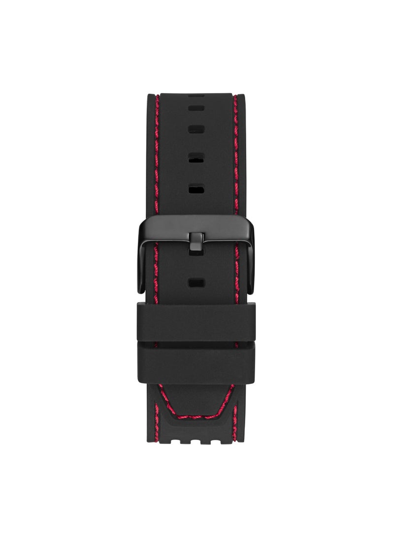 GUESS ساعة GUESS متعددة الوظائف باللونين الأسود والأحمر للرجال - GW0499G4 - Image 4