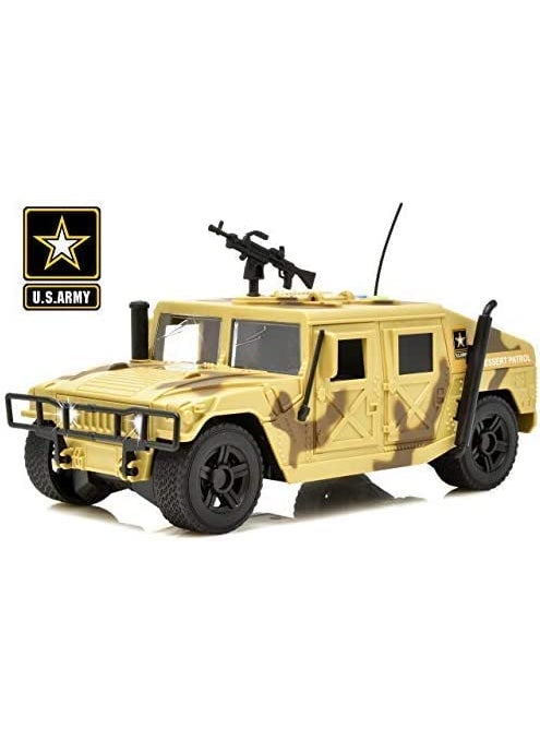Lollipop Lollipop United States Army Friction Powered Military Humvee Toy, 1:16 Scale Model Armored Car, Utility Vehicle w/Lights/Sounds  - Image 1