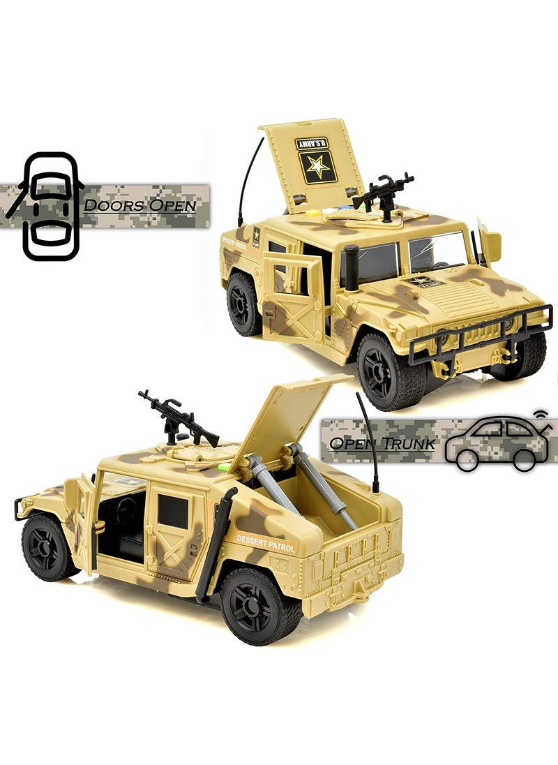 Lollipop Lollipop United States Army Friction Powered Military Humvee Toy, 1:16 Scale Model Armored Car, Utility Vehicle w/Lights/Sounds  - Image 3