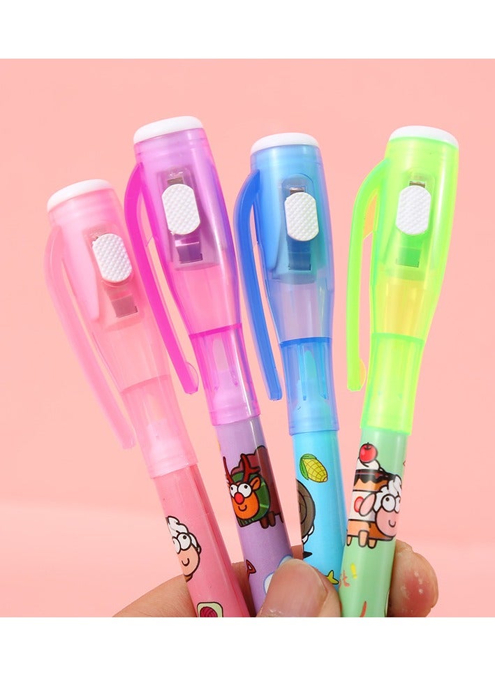 Fancy Cute Cartoon Magic 6Pen spy Uv Light Invisible Ink Pen for Kids - Image 5