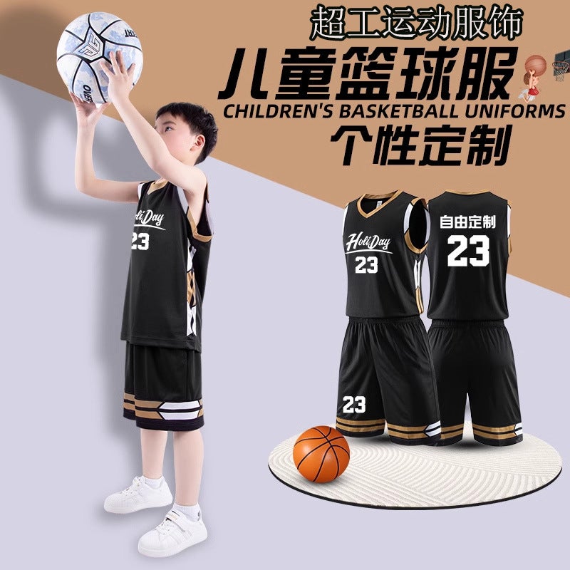 2025 Primary School Children'S Kindergarten Training Ball Clothes Men'S And Women'S Group Training Printed Suit Children'S Basketball Clothes - Image 3