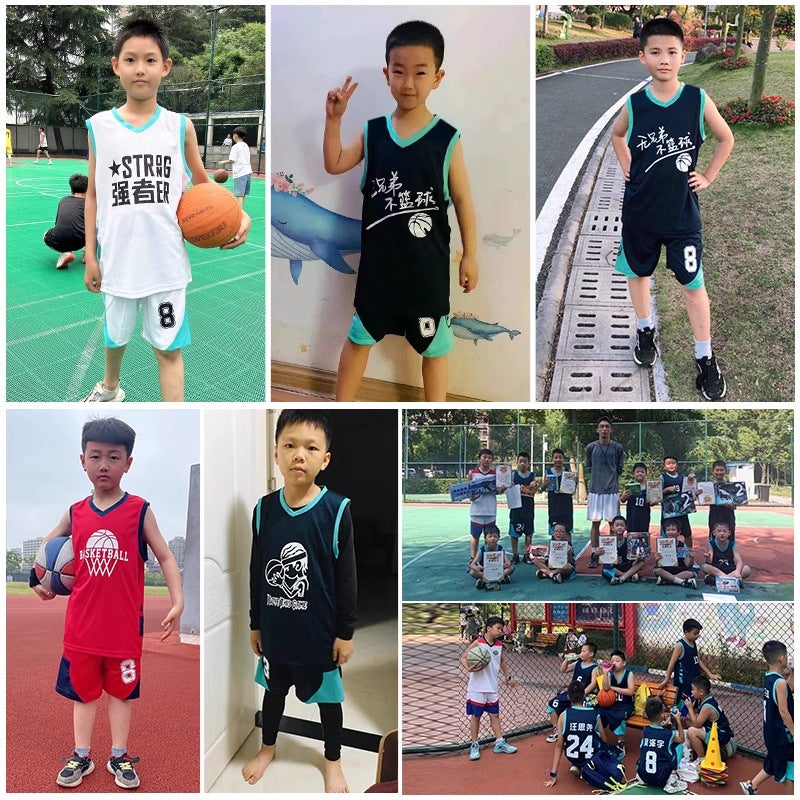 2025 Primary School Children'S Kindergarten Training Ball Clothes Men'S And Women'S Group Training Printed Suit Children'S Basketball Clothes - Image 5